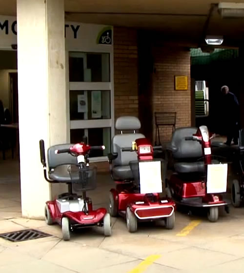 In each of the three mobility scooters for four lone