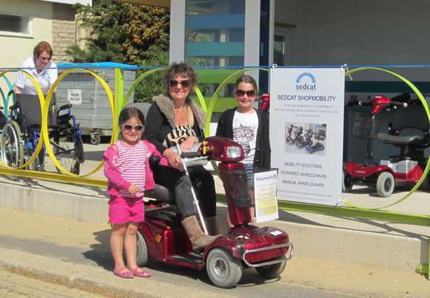 lady on a mobility scooter